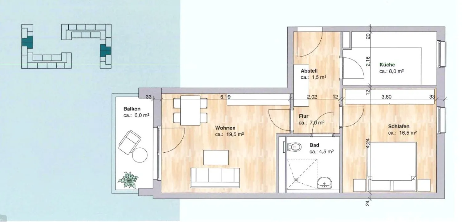 2 room apartment with 58 m² in Lübeck – Photo 3