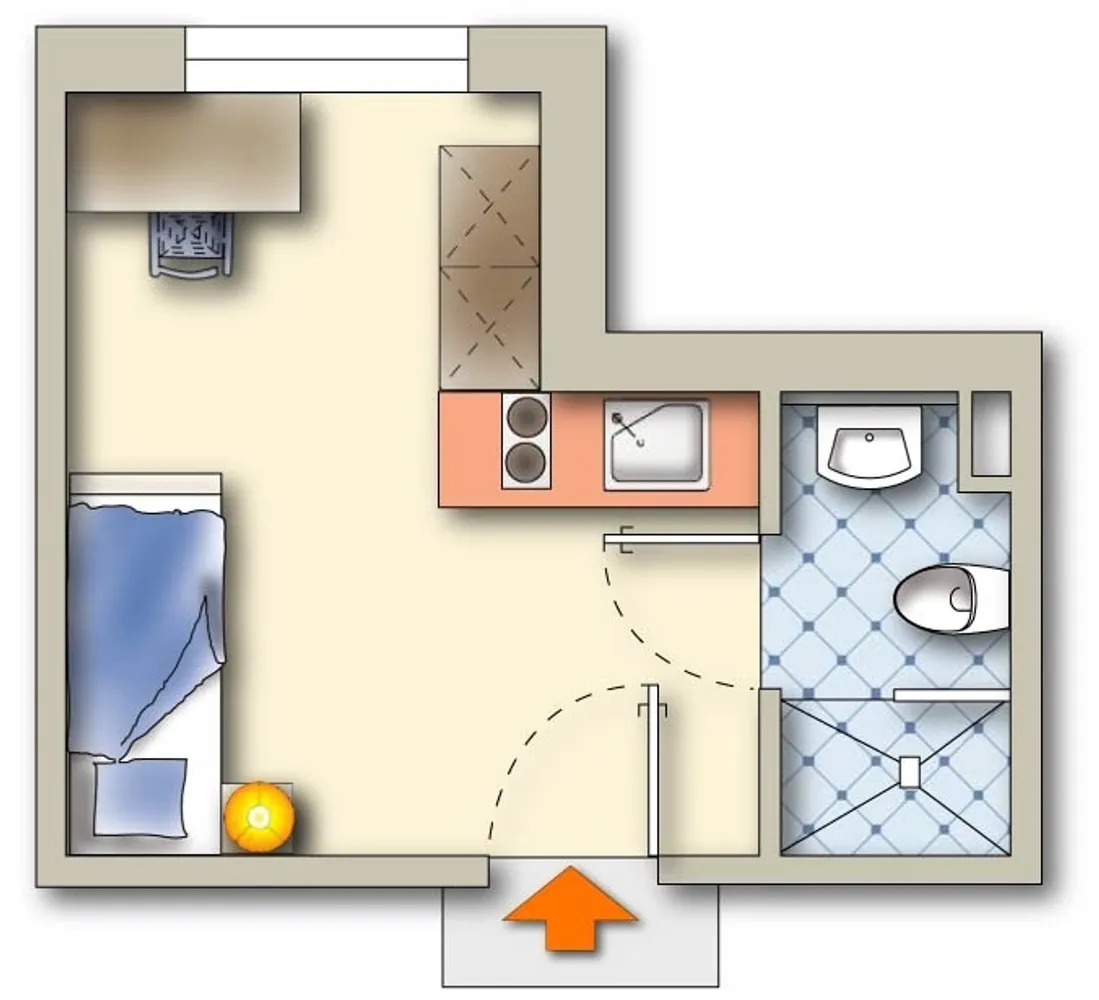 1 Zimmer Wohnung mit 15 m² in Karlsruhe – Bild 6