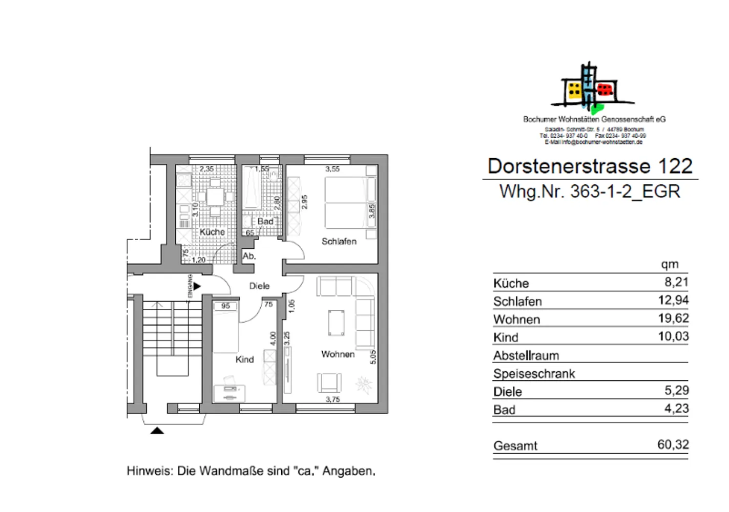 3 Zimmer Wohnung mit 60 m² in Bochum – Bild 8
