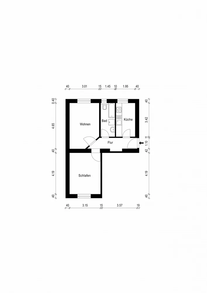 2 Zimmer Wohnung mit 42 m² in Magdeburg – Bild 7