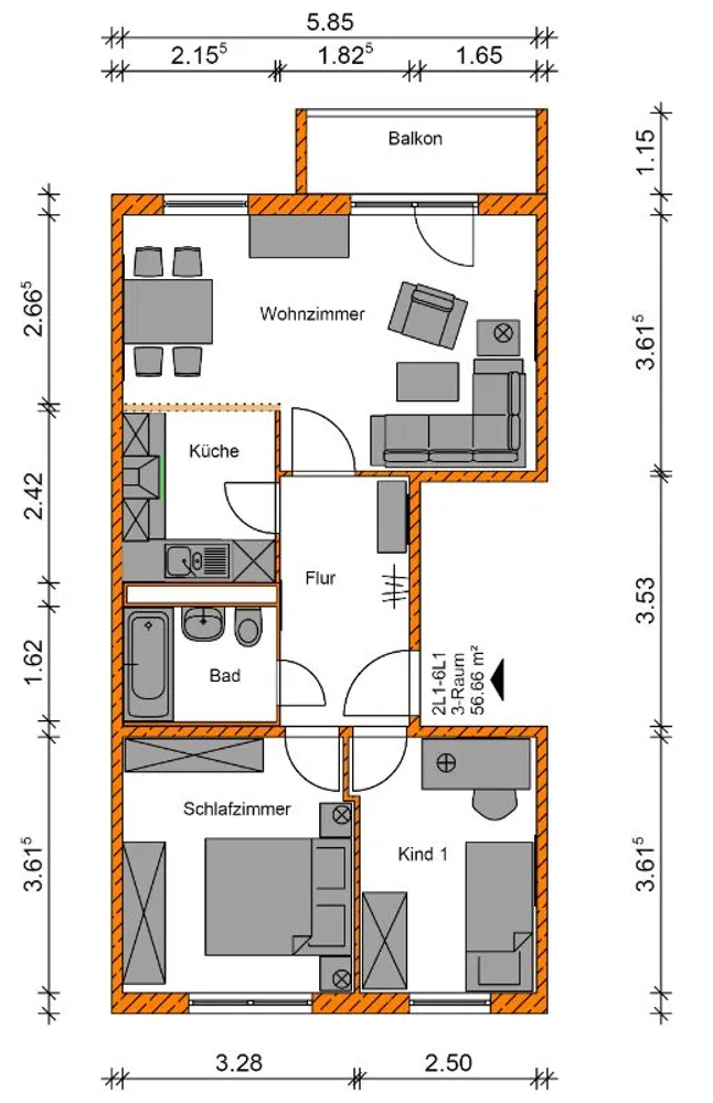 3 room apartment with 57 m² in Magdeburg – Photo 8