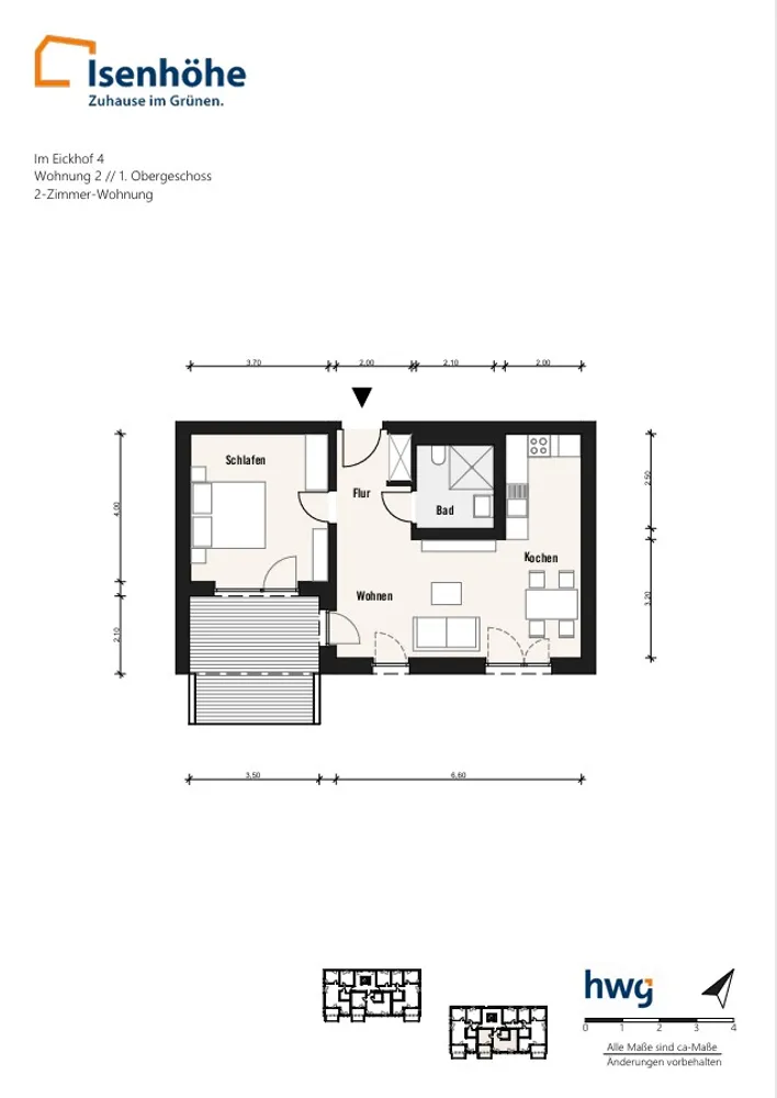 2 Zimmer Wohnung mit 57 m² in Hattingen – Bild 1