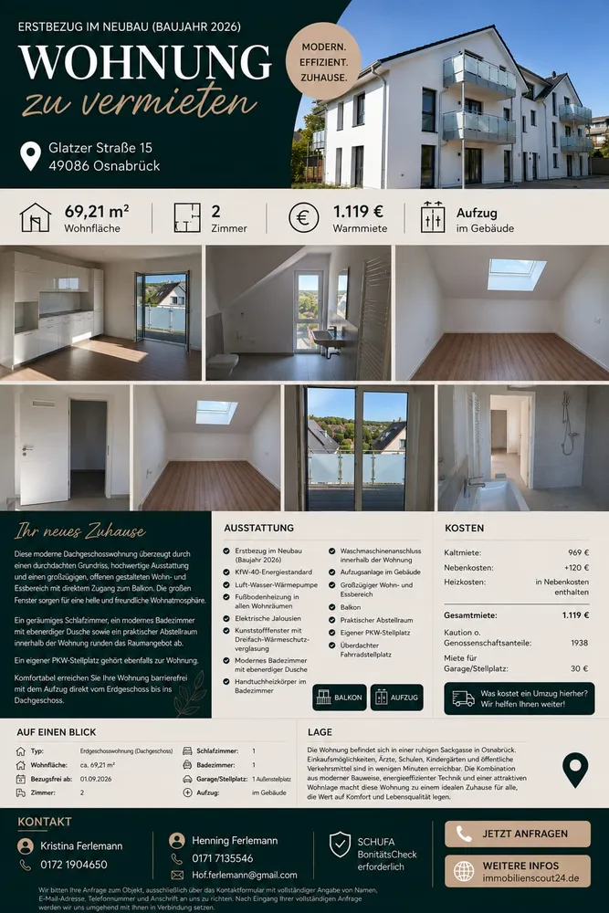 2 Zimmer Wohnung mit 69 m² in Osnabrück – Bild 2