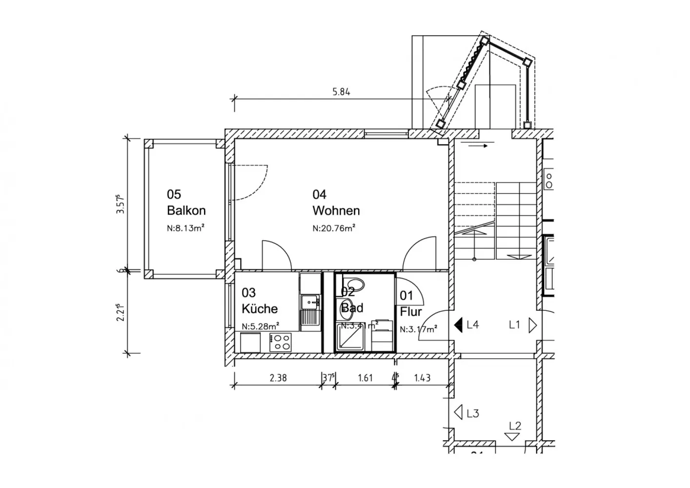 1 Zimmer Wohnung mit 34 m² in Magdeburg – Bild 1