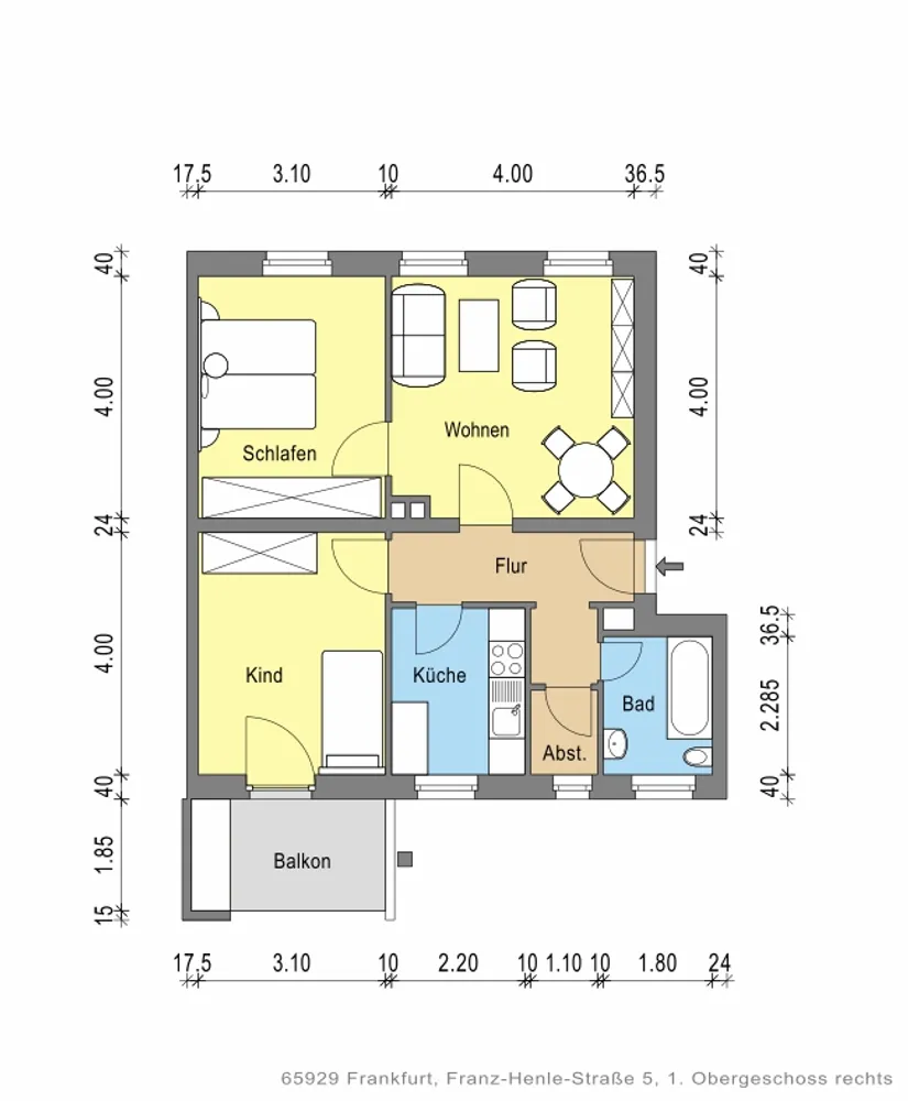3 Zimmer Wohnung mit 61 m² in Frankfurt am Main – Bild 5
