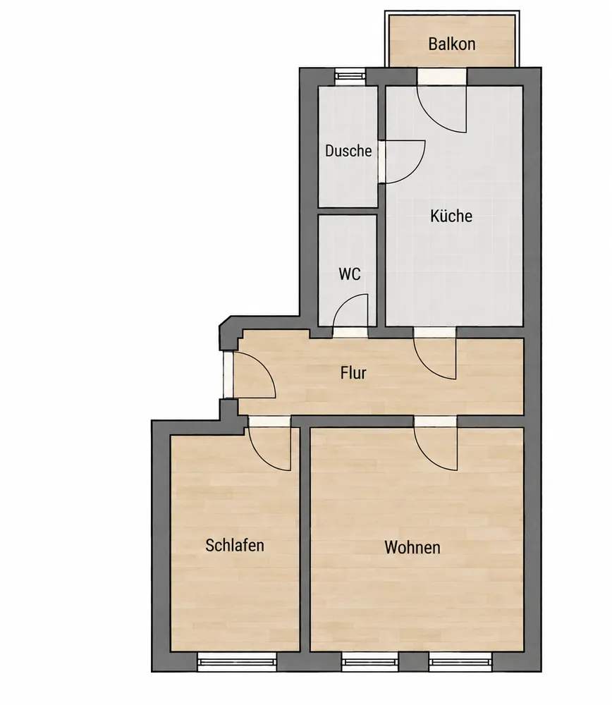 2 room apartment with 55 m² in Dresden – Photo 6