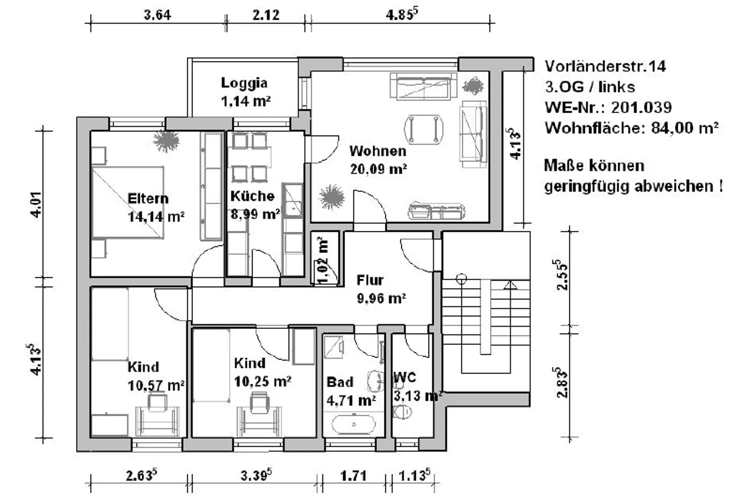 4 Zimmer Wohnung mit 84 m² in Minden – Bild 12