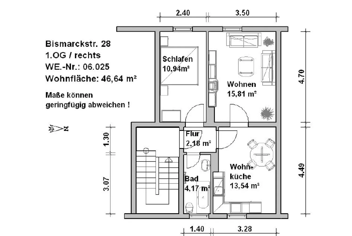 2 Zimmer Wohnung mit 47 m² in Minden – Bild 8