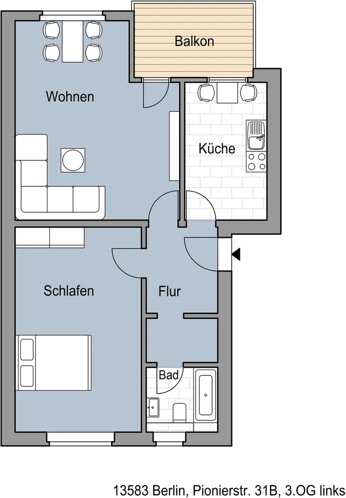 2 room apartment with 63 m² in Berlin – Photo 2