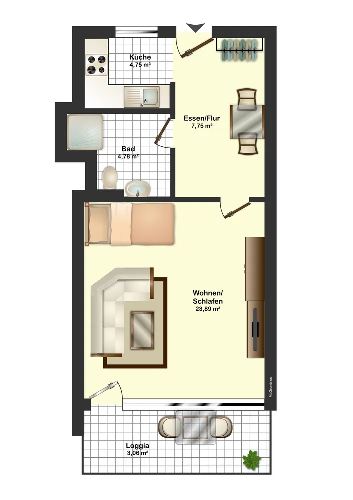 2 room apartment with 44 m² in Bielefeld – Photo 12
