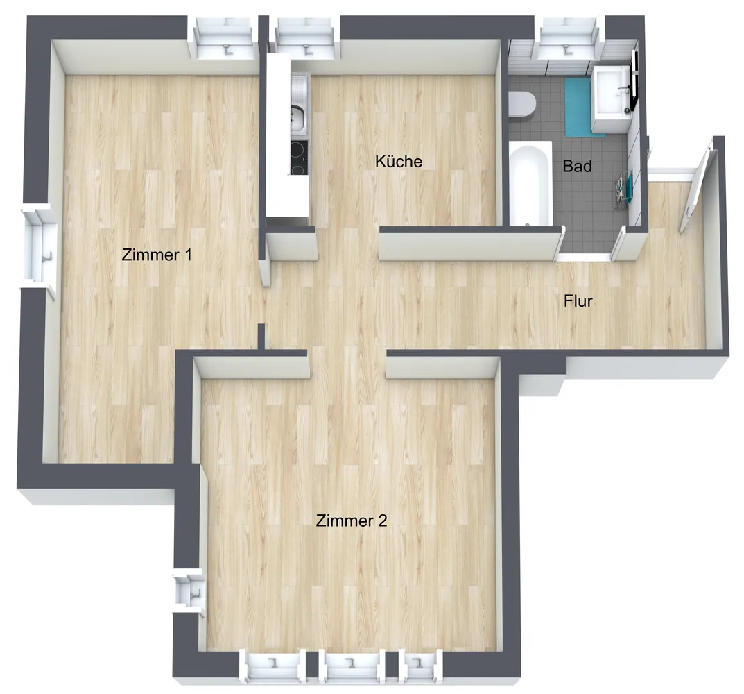 3 Zimmer Wohnung mit 60 m² in Leipzig – Bild 12