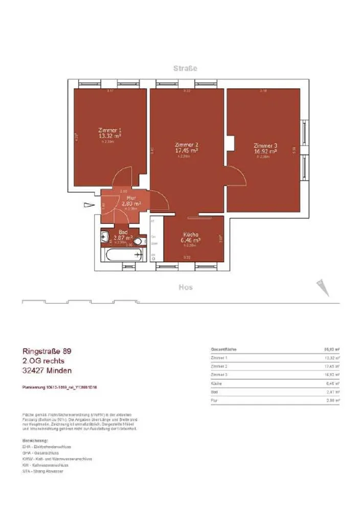 3 Zimmer Wohnung mit 60 m² in Minden – Bild 8