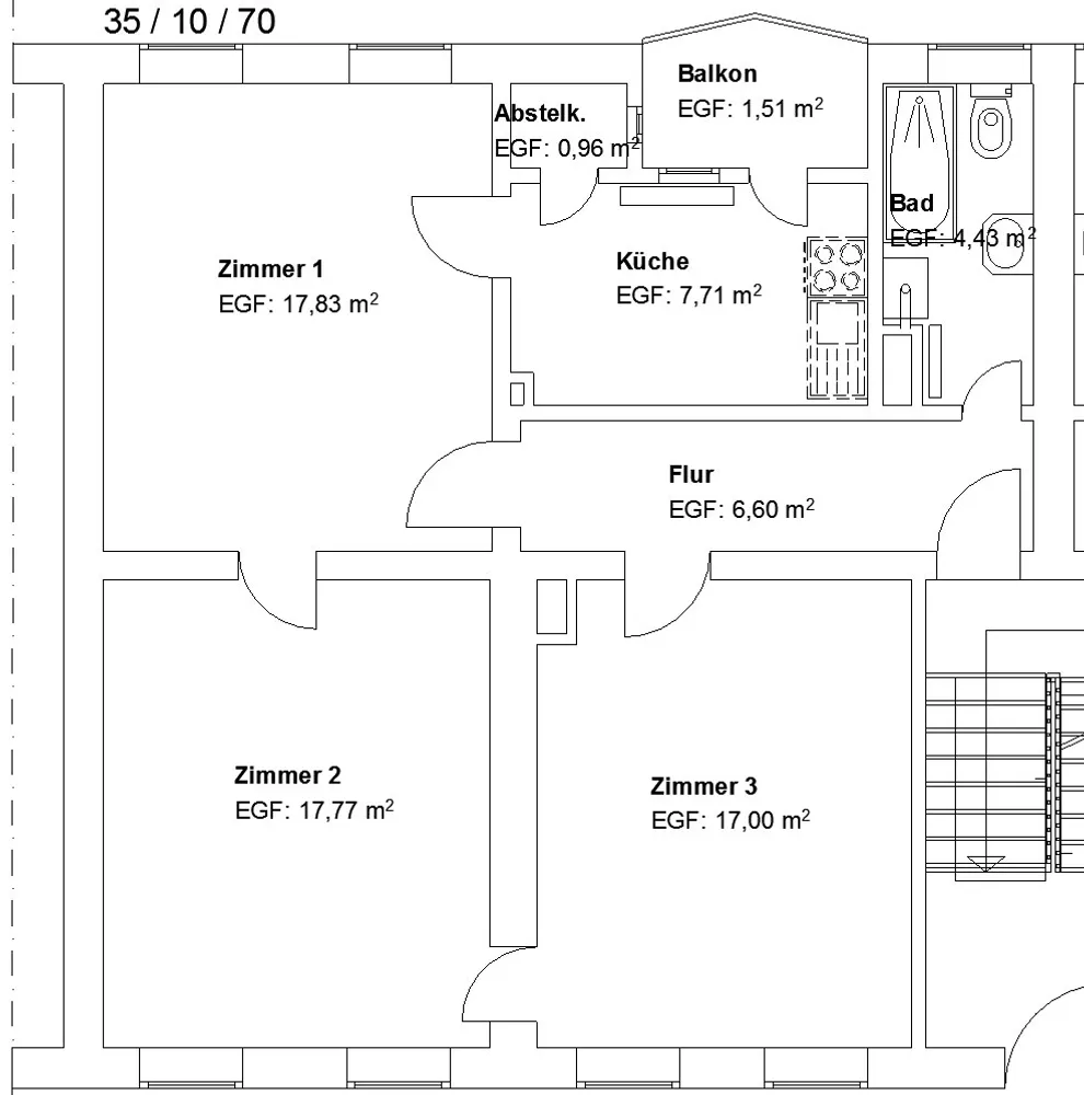 3 Zimmer Wohnung mit 74 m² in Kassel – Bild 2