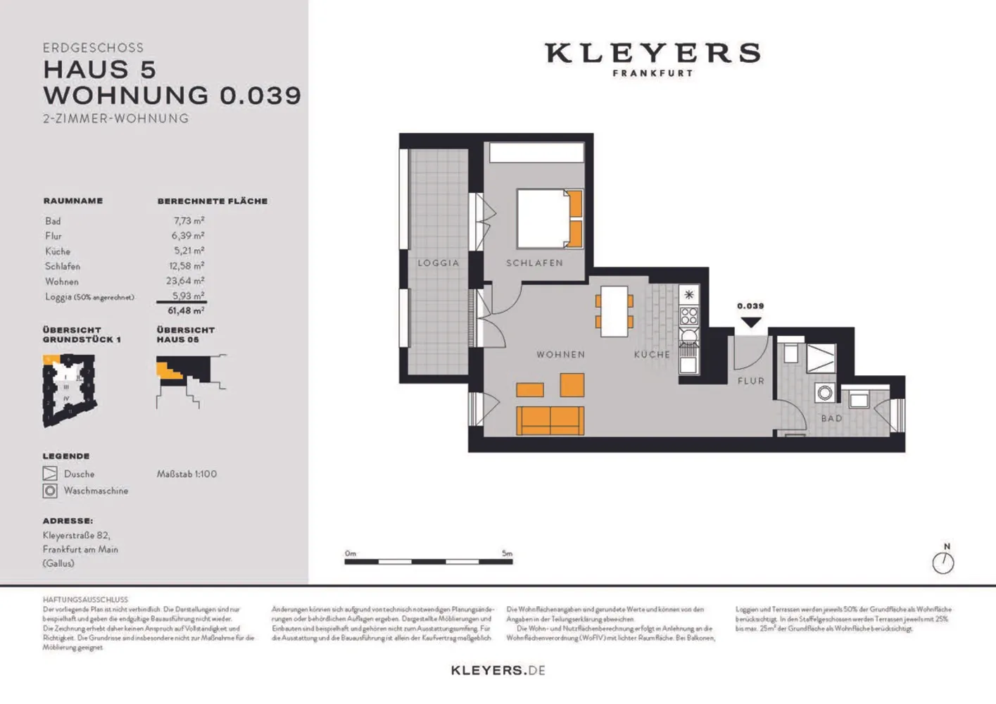 2 Zimmer Wohnung mit 61 m² in Frankfurt am Main – Bild 2