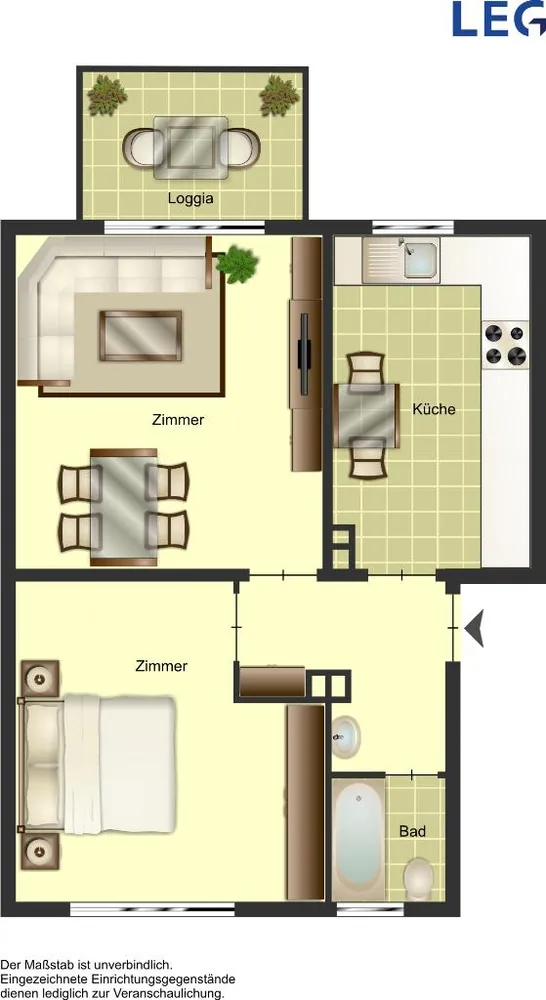 2 Zimmer Wohnung mit 51 m² in Duisburg – Bild 2