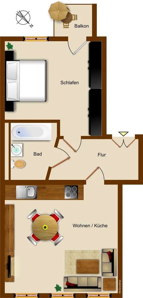 2 Zimmer Wohnung mit 51 m² in Leipzig – Bild 1