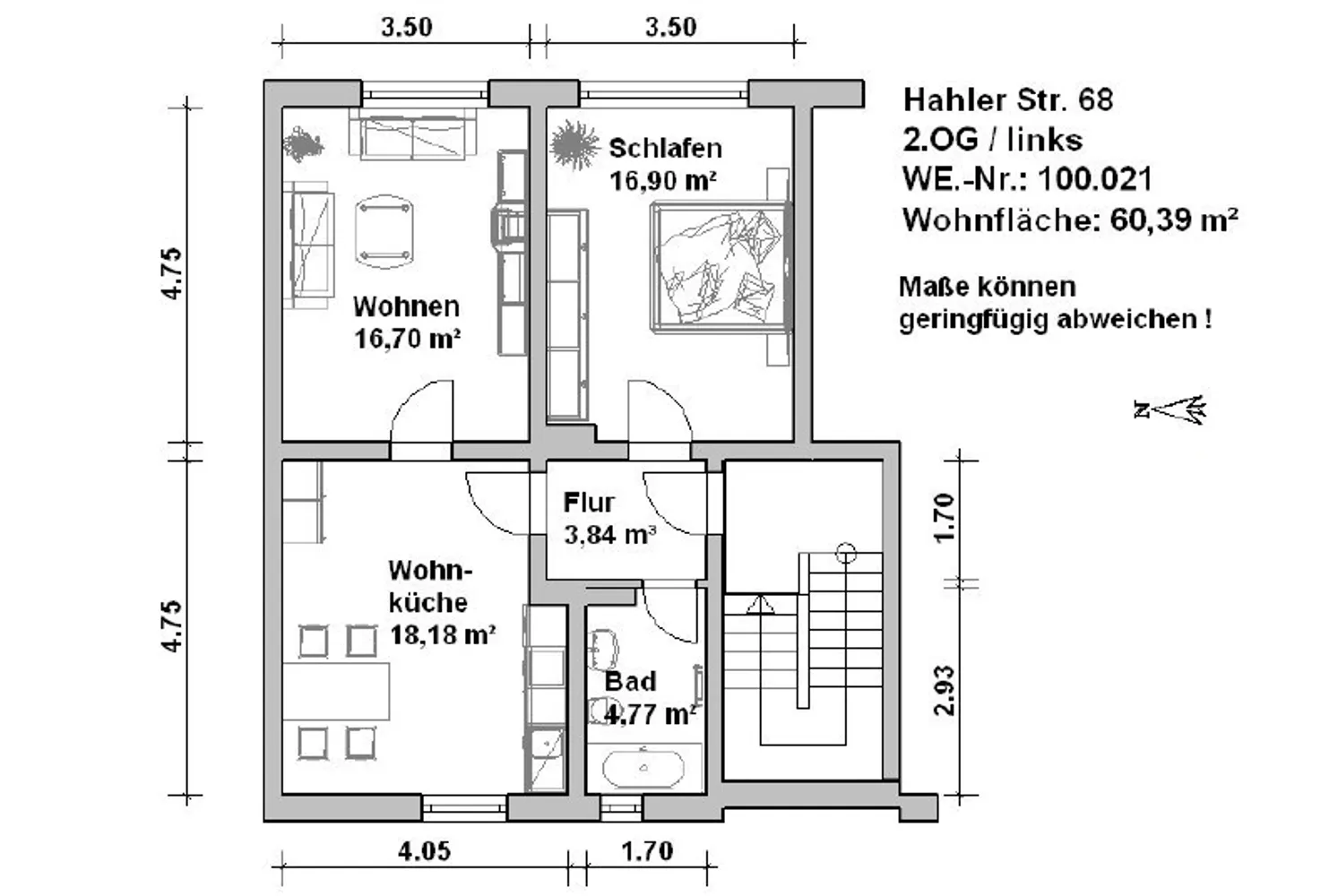 2 Zimmer Wohnung mit 60 m² in Minden – Bild 6