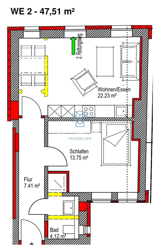 2 Zimmer Wohnung mit 48 m² in Uelzen – Bild 3
