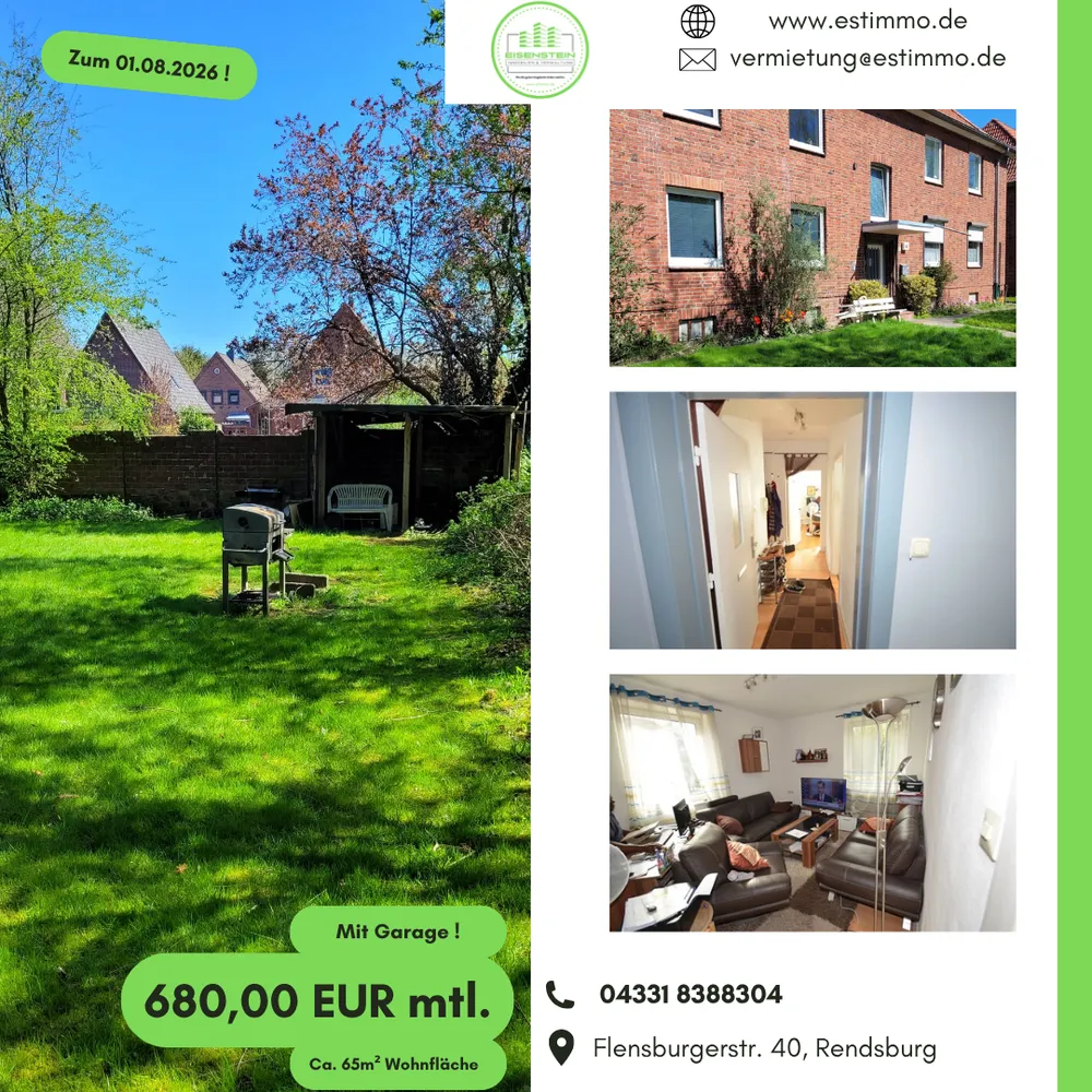 3 Zimmer Wohnung mit 66 m² in Rendsburg – Bild 1