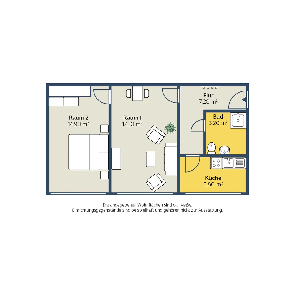 2 Zimmer Wohnung mit 48 m² in Leipzig – Bild 2