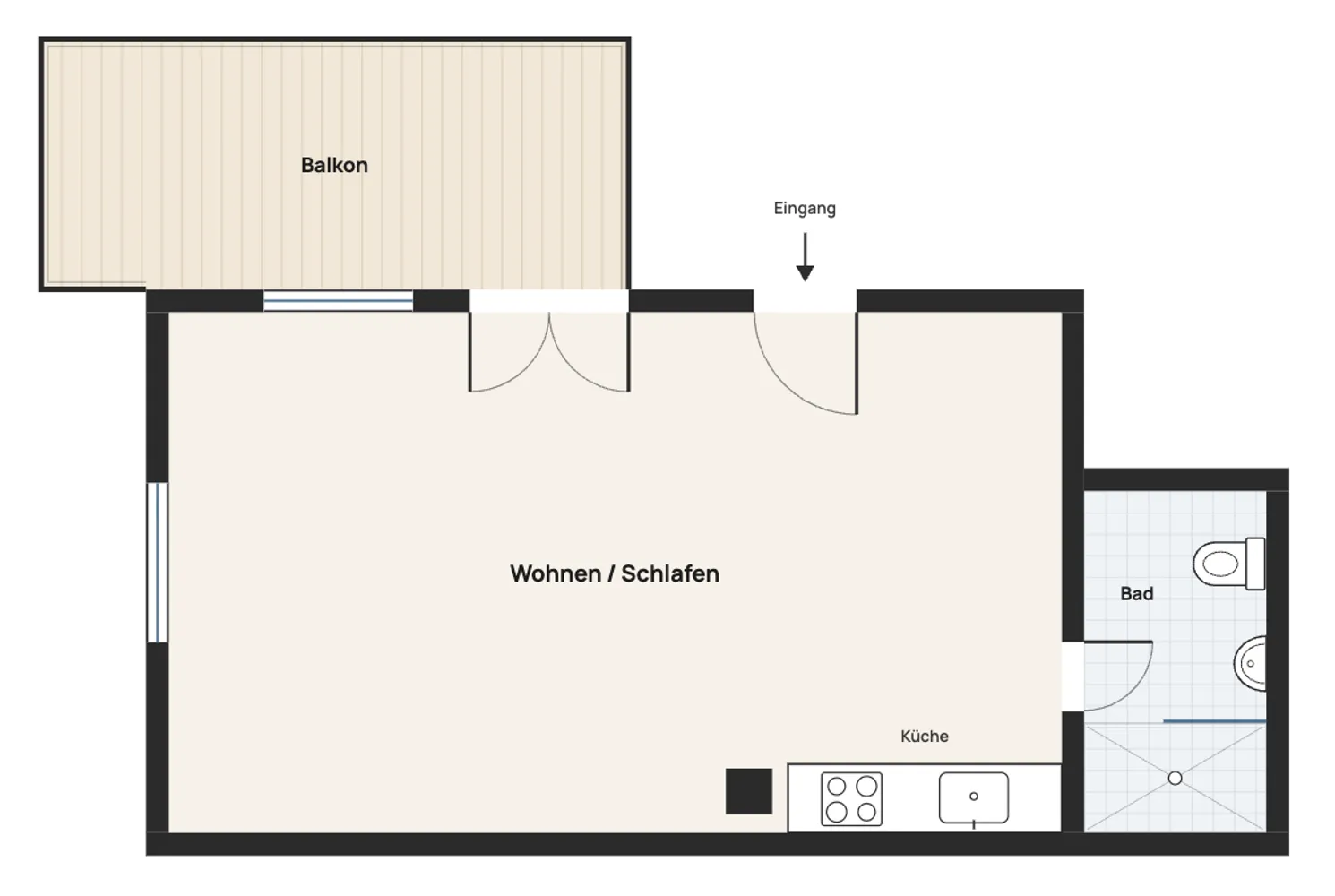 1 Zimmer Wohnung mit 45 m² in Köln – Bild 1