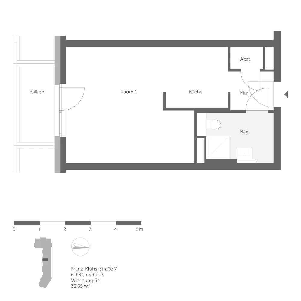 1 Zimmer Wohnung mit 39 m² in Berlin – Bild 6