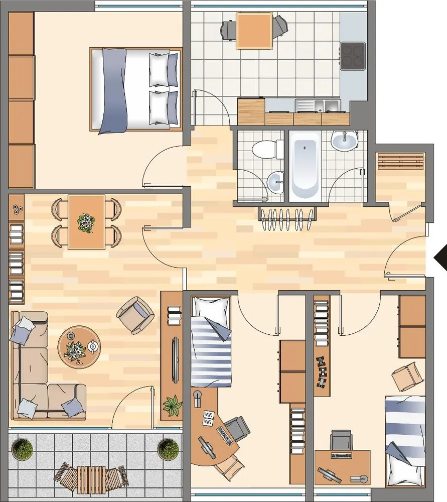 4 Zimmer Wohnung mit 86 m² in Dortmund – Bild 1
