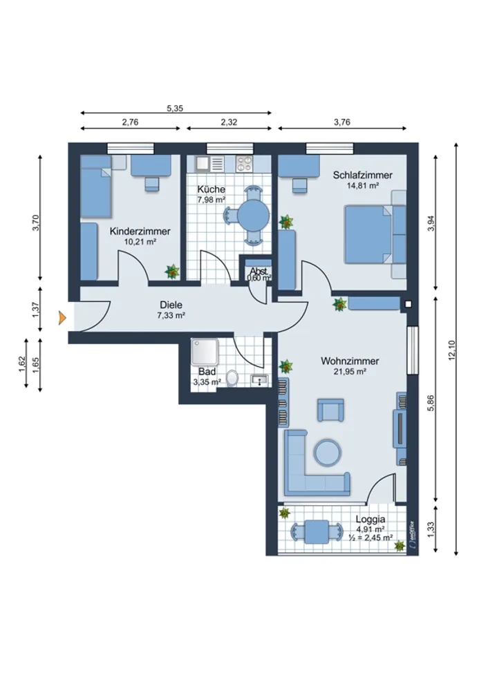 3 Zimmer Wohnung mit 68 m² in Krefeld – Bild 9