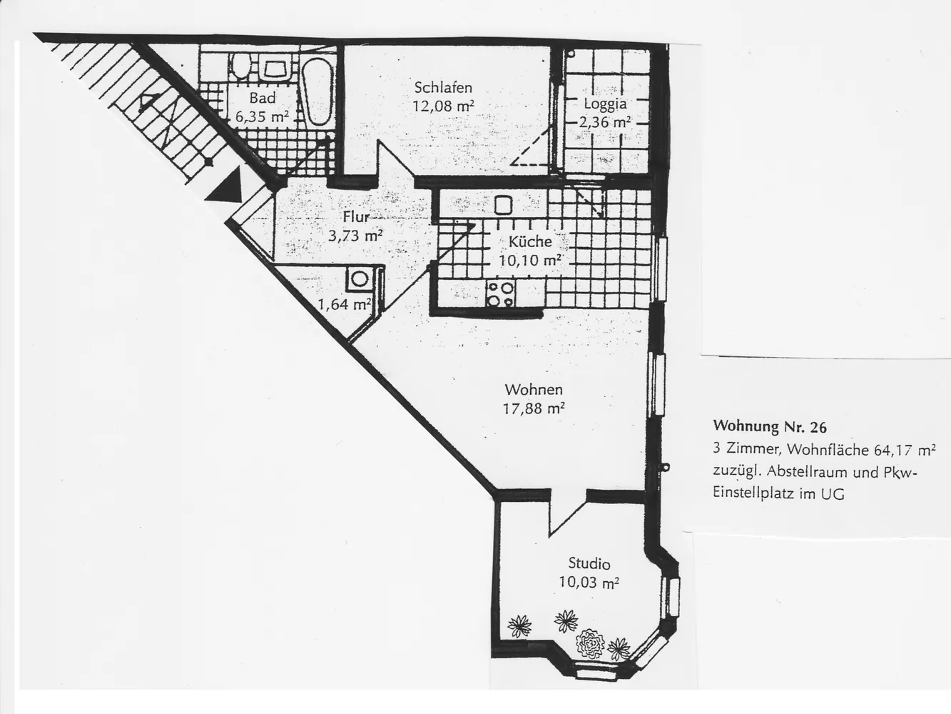 3 Zimmer Wohnung mit 61 m² in Halberstadt – Bild 2