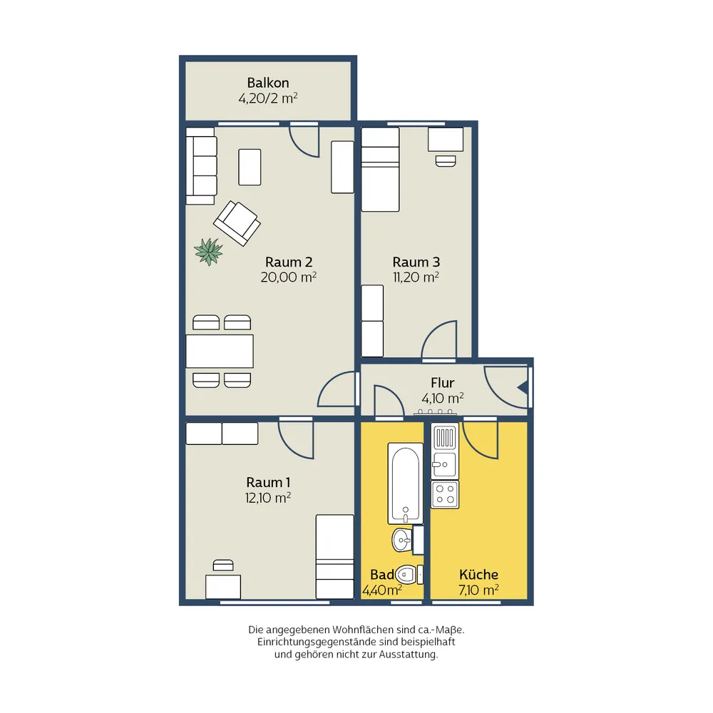 3 Zimmer Wohnung mit 61 m² in Leipzig – Bild 2