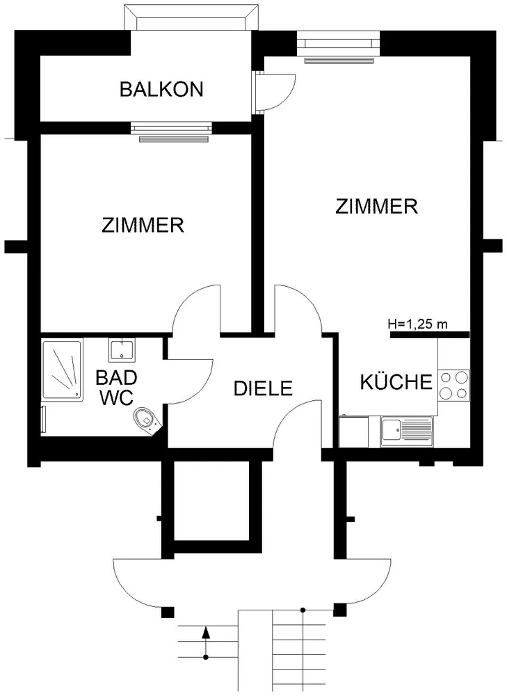 2 Zimmer Wohnung mit 54 m² in Hagen – Bild 2