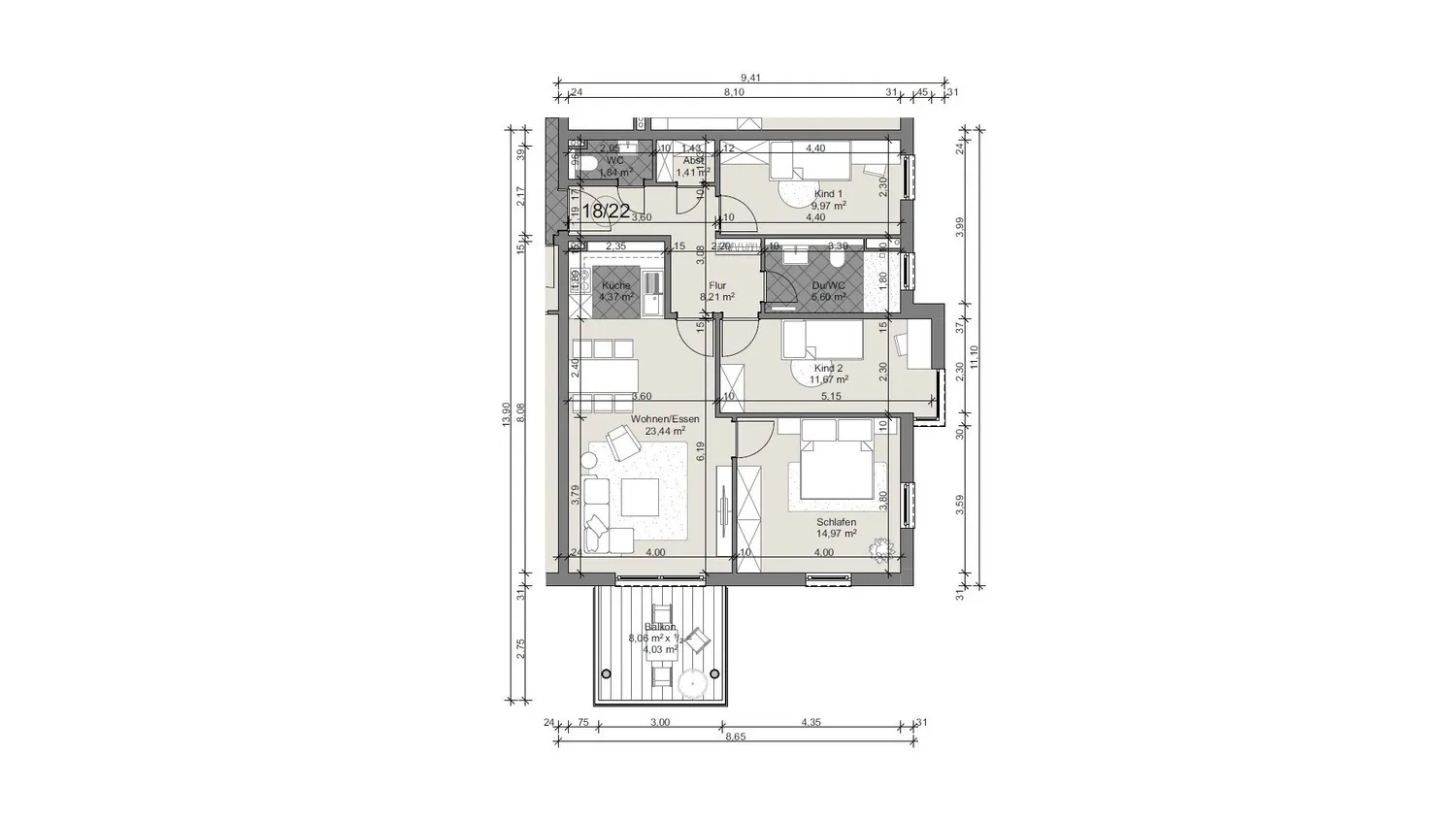 4 Zimmer Wohnung mit 86 m² in Offenbach am Main – Bild 6