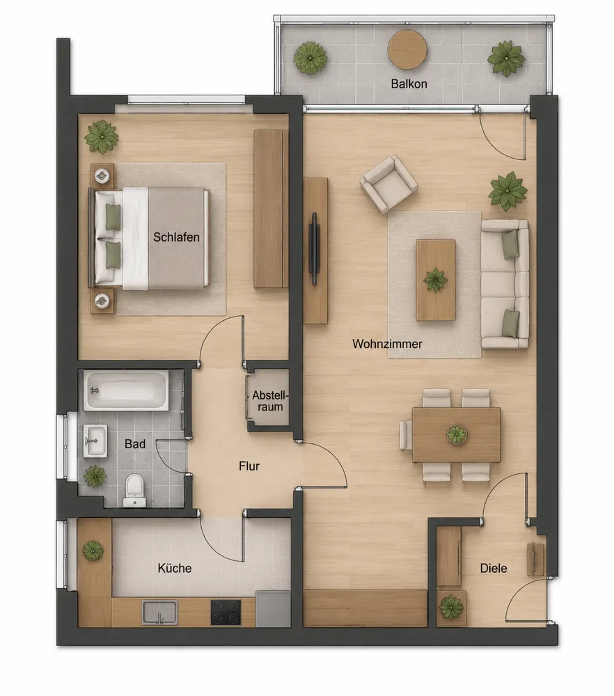 2 Zimmer Wohnung mit 60 m² in Wuppertal – Bild 1