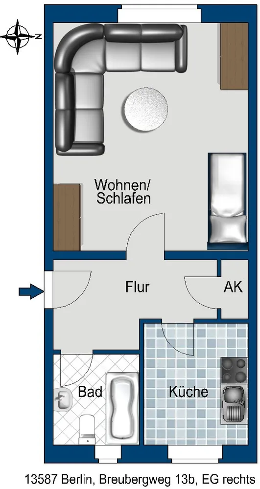 1 Zimmer Wohnung mit 39 m² in Berlin – Bild 3