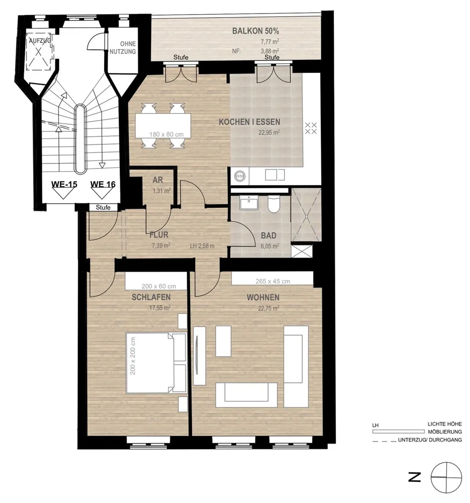 2 room apartment with 82 m² in Düsseldorf – Photo 3