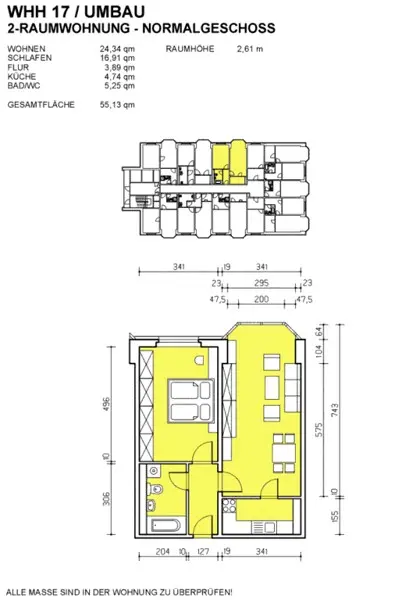 2 Zimmer Wohnung mit 55 m² in Dresden – Bild 2