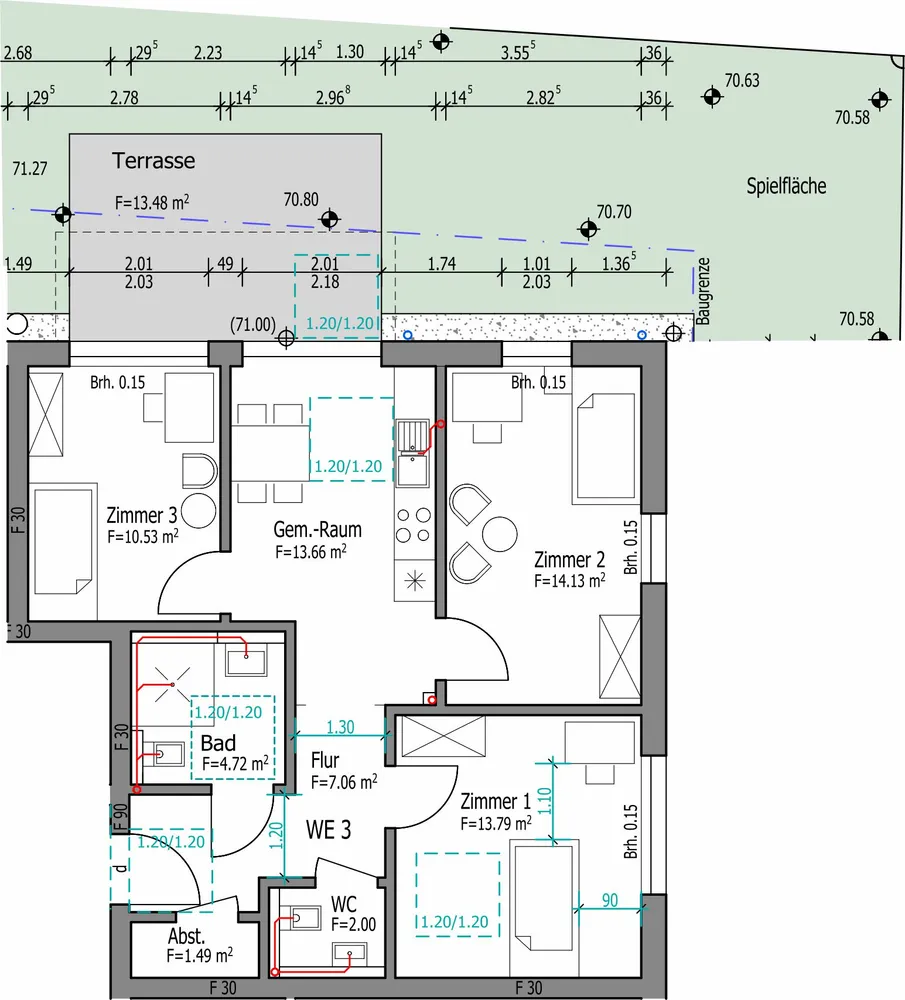 3 Zimmer Wohnung mit 74 m² in Münster – Bild 2