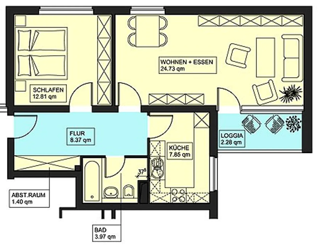 2 Zimmer Wohnung mit 61 m² in Braunschweig – Bild 3