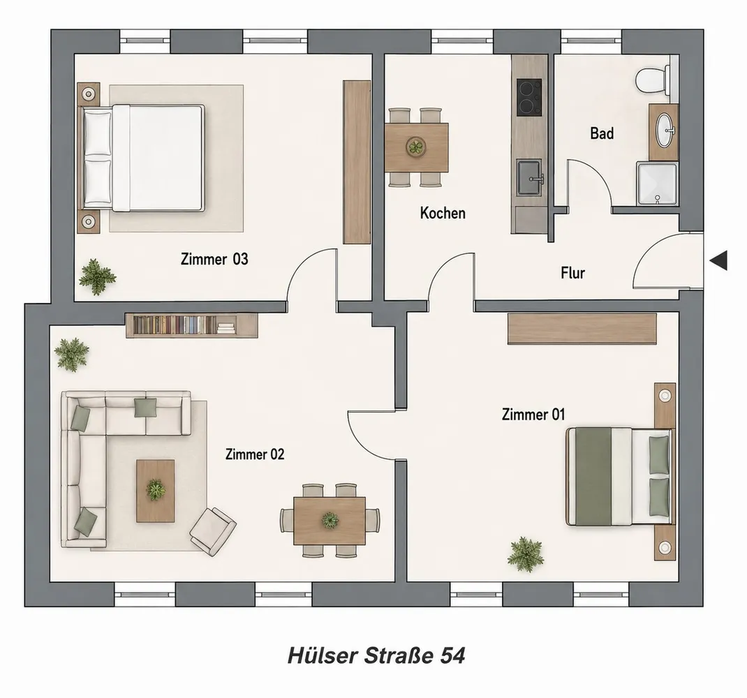 3 Zimmer Wohnung mit 78 m² in Krefeld – Bild 11