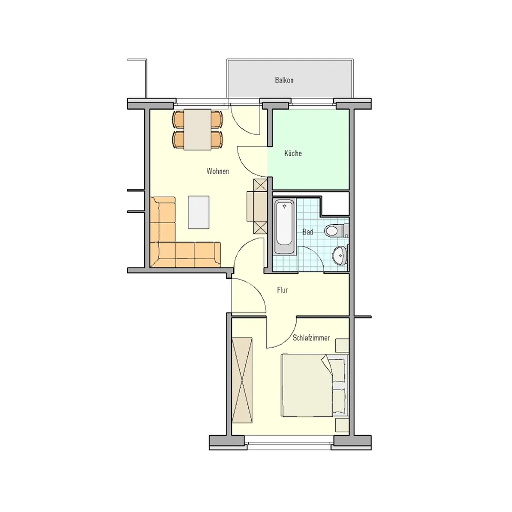 2 Zimmer Wohnung mit 45 m² in Rostock – Bild 3