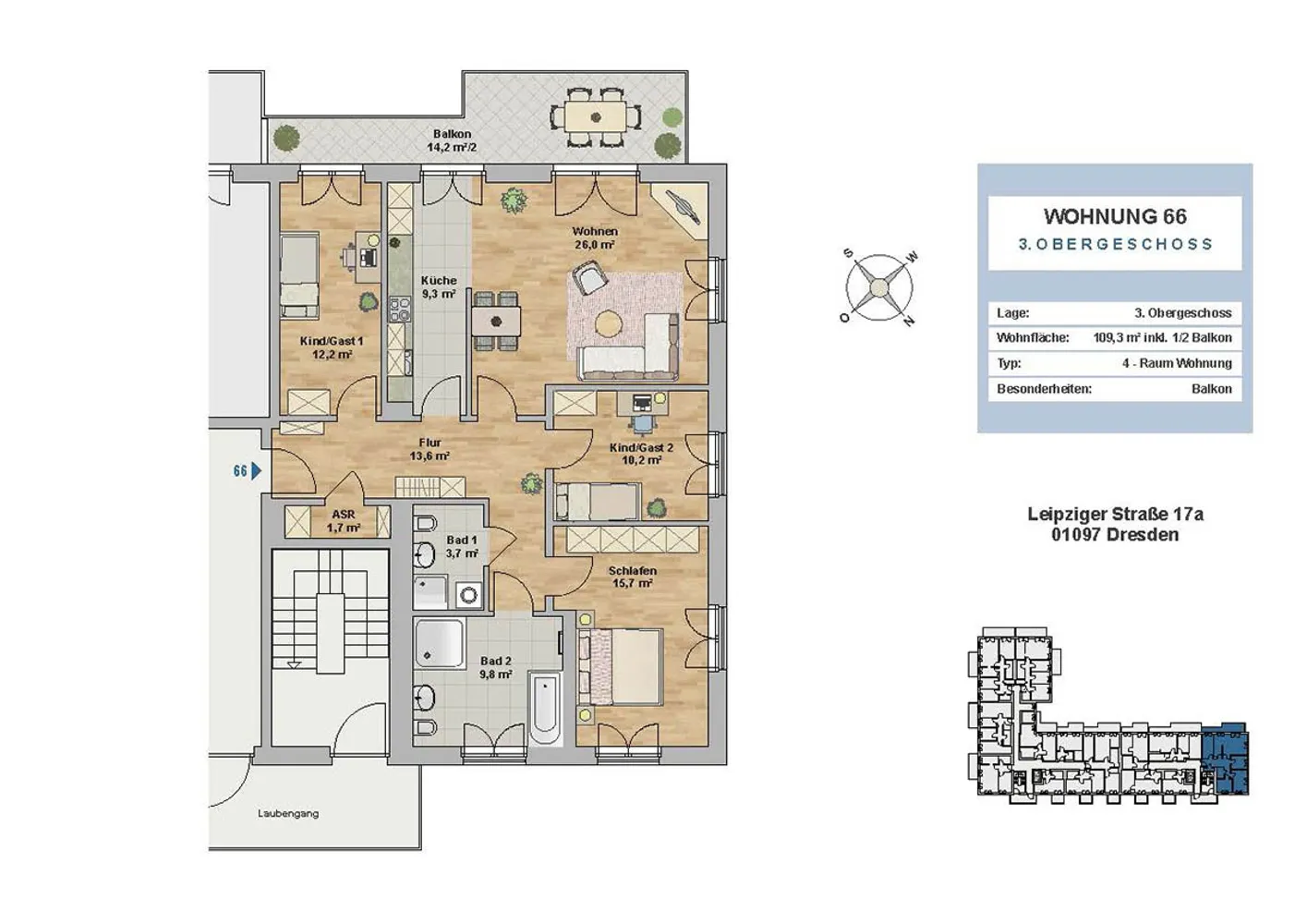 4 Zimmer Wohnung mit 109 m² in Dresden – Bild 3