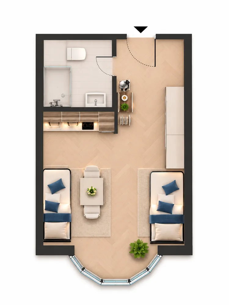 1 Zimmer Wohnung mit 19 m² in München – Bild 4