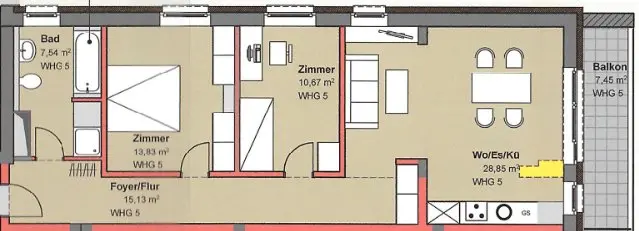 3 Zimmer Wohnung mit 78 m² in Lahr/Schwarzwald – Bild 5