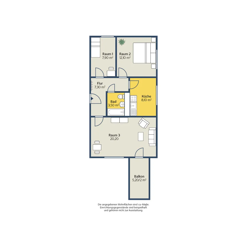 3 Zimmer Wohnung mit 61 m² in Leipzig – Bild 2