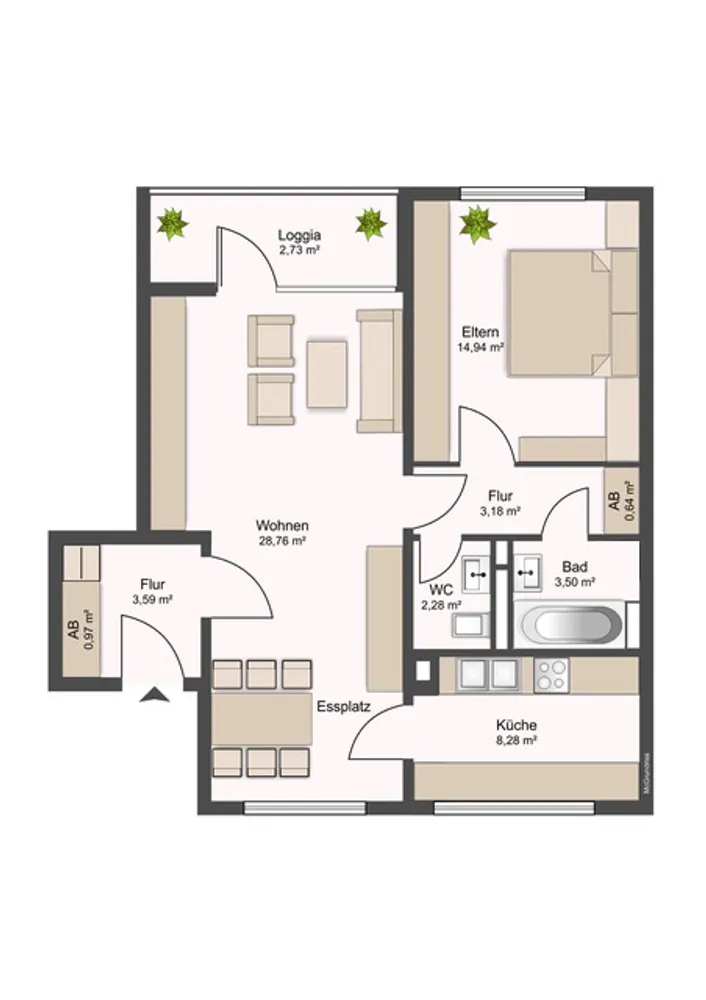 2 Zimmer Wohnung mit 68 m² in Nürnberg – Bild 12