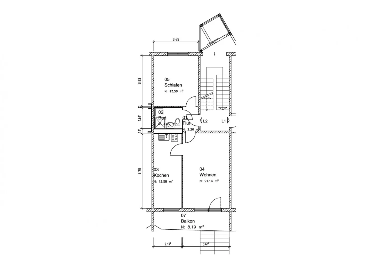2 room apartment with 56 m² in Magdeburg – Photo 2