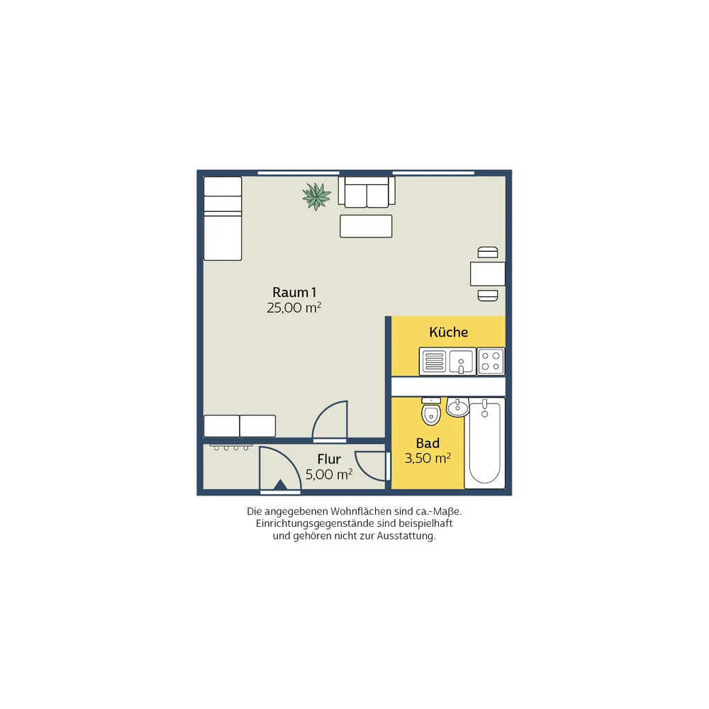 1 Zimmer Wohnung mit 33 m² in Leipzig – Bild 2
