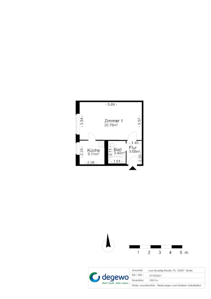 1 Zimmer Wohnung mit 33 m² in Berlin – Bild 6