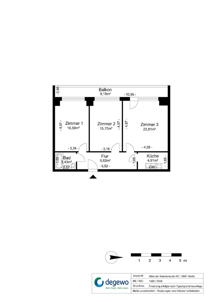 3 Zimmer Wohnung mit 71 m² in Berlin – Bild 5