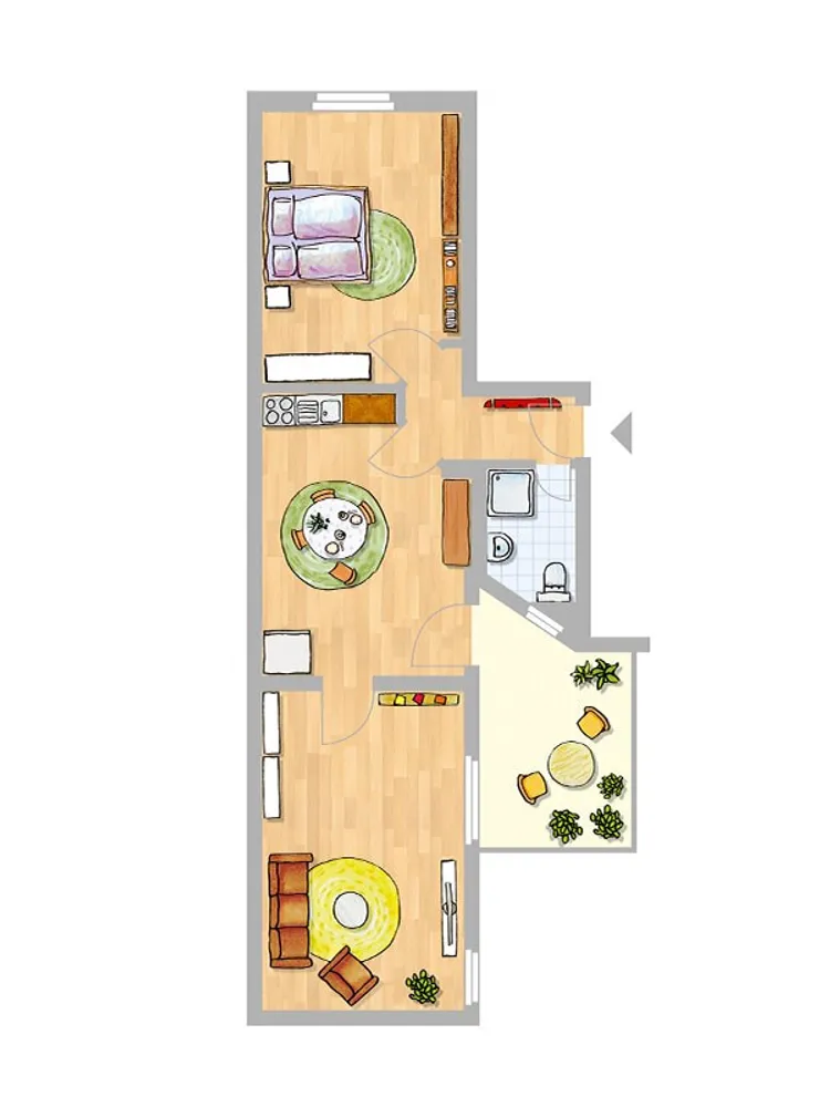 2 Zimmer Wohnung mit 54 m² in Wittenberg – Bild 2